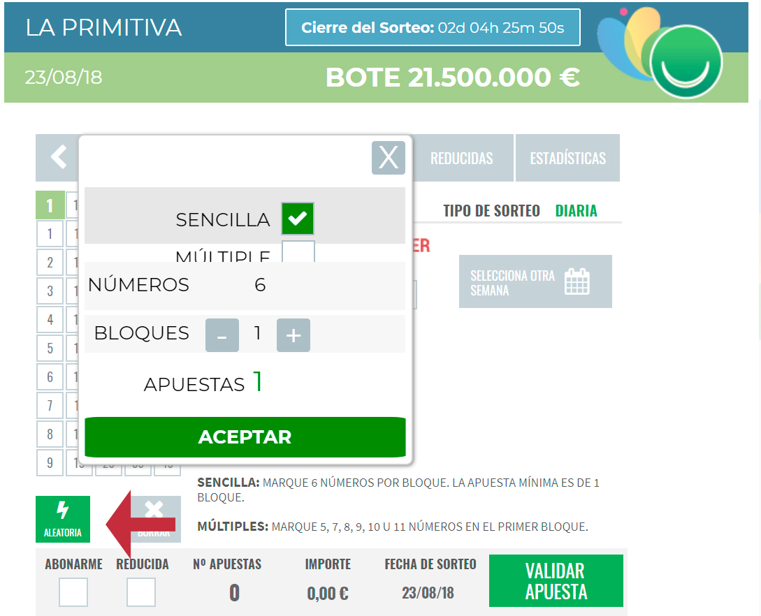 La Primitiva en Lotería Conchita